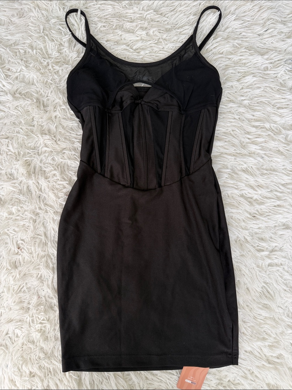 Black Sexy BodyCon Cut Out Mesh Top Dress Size XS